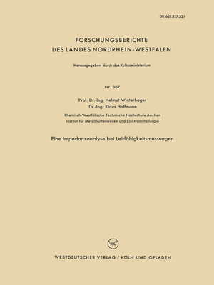 cover image of Eine Impedanzanalyse bei Leitfähigkeitsmessungen